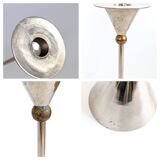 Pair of candlesticks | Steel and brass | Postmodern 1980s