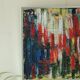 Original vintage abstract oil on canvas