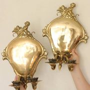 Pair Of Mid Century Swedish Brass Sconces