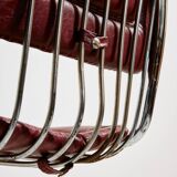 Italian chrome and leather dining set by Gastone Rinaldi, set of 7.