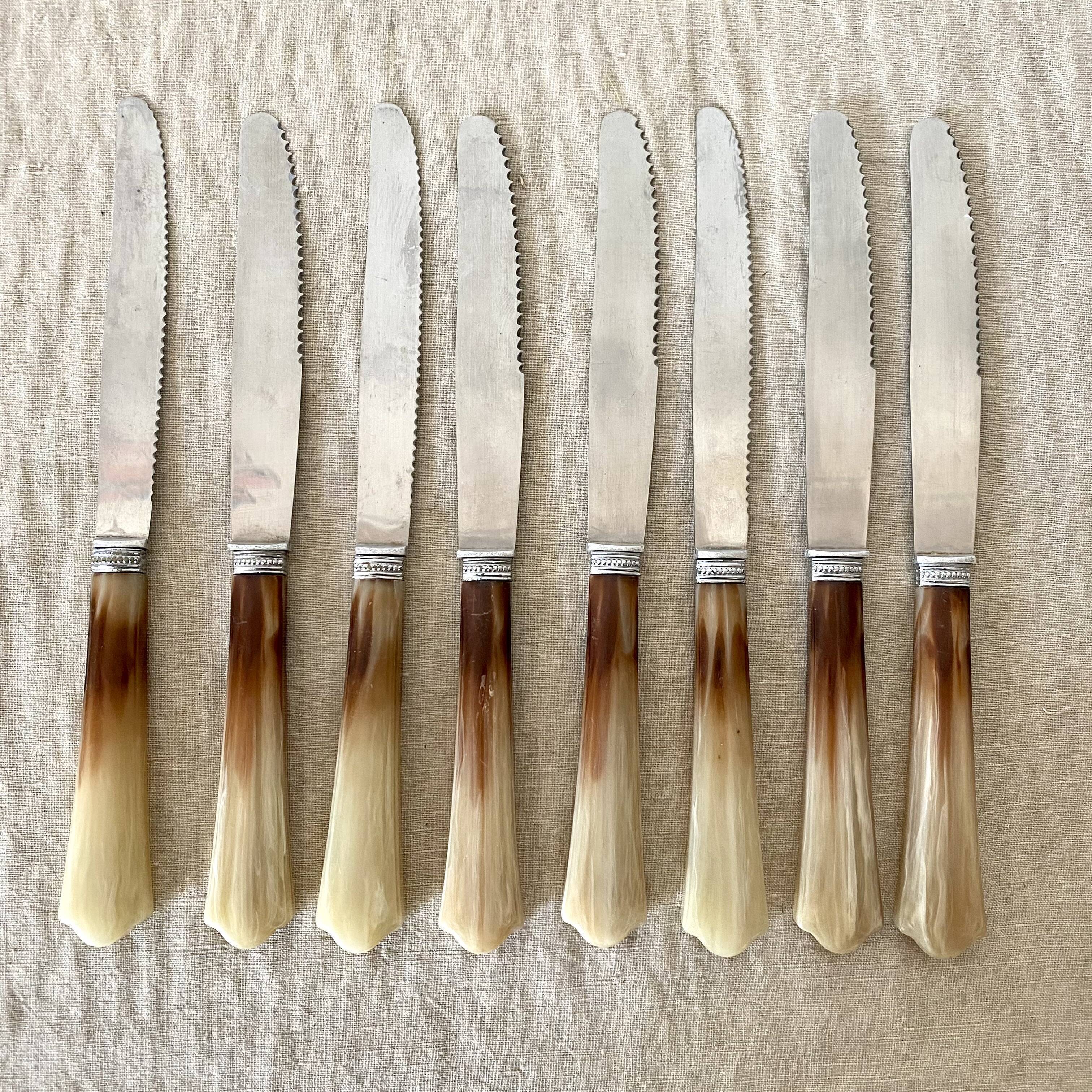 Couteaux ancien en inox et résine