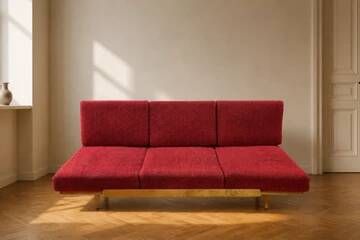 Czechoslovak mid-century sofa by Interiér Praha, 1960s – red bouclé
