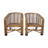 Pair of rattan armchairs