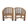 Pair of rattan armchairs