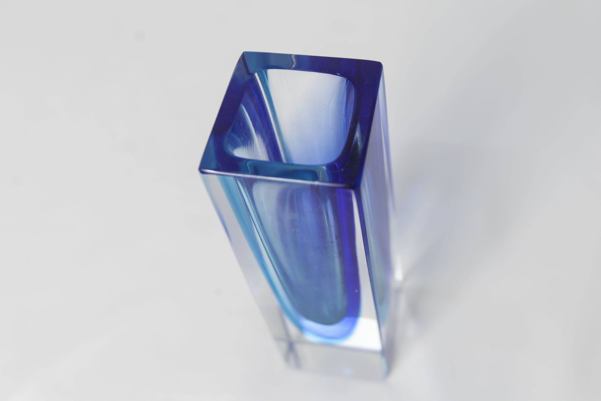 Sommerso Murano blue vase 1960
