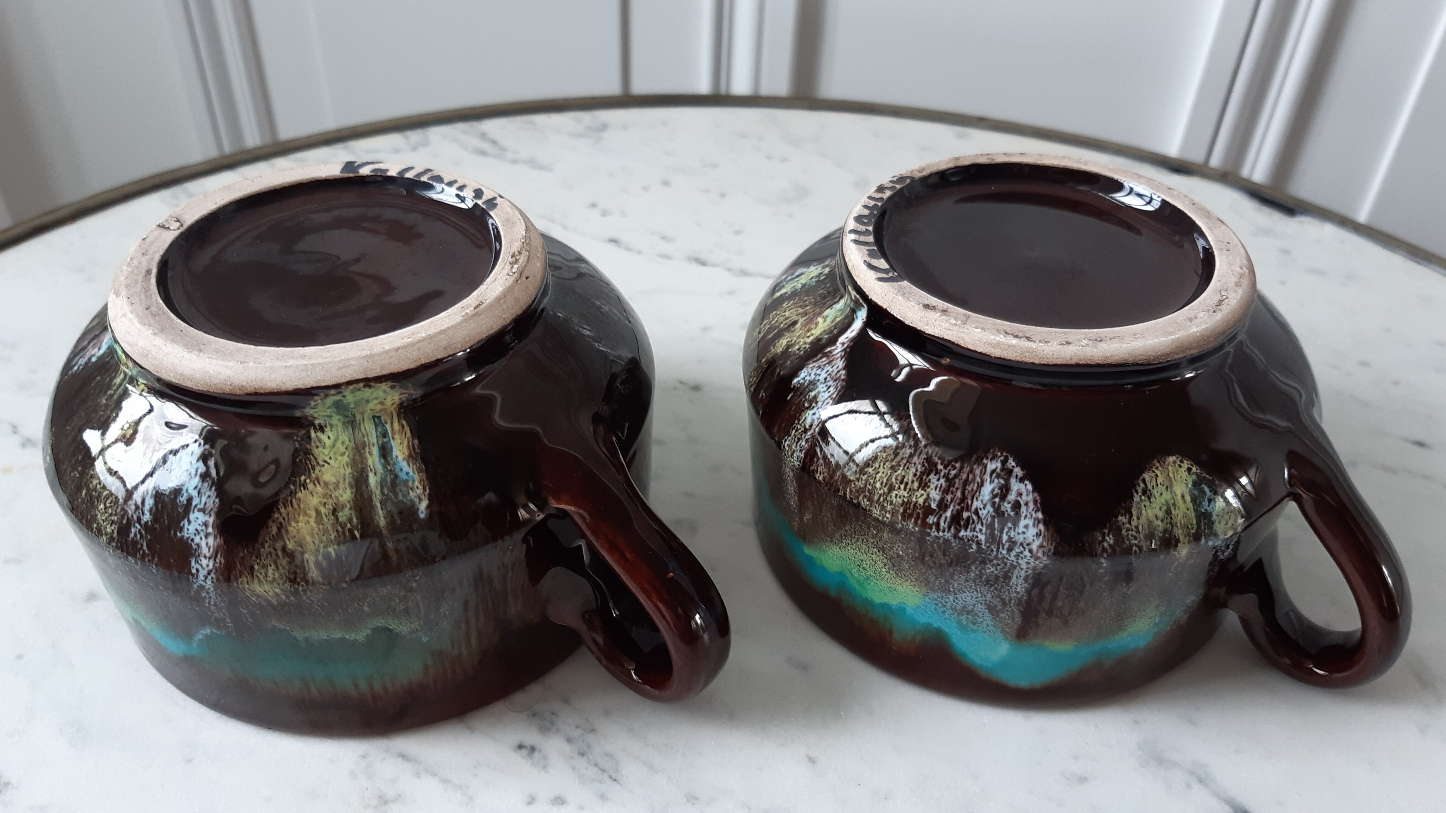 Duo of ceramic lunches Vallauris 70s