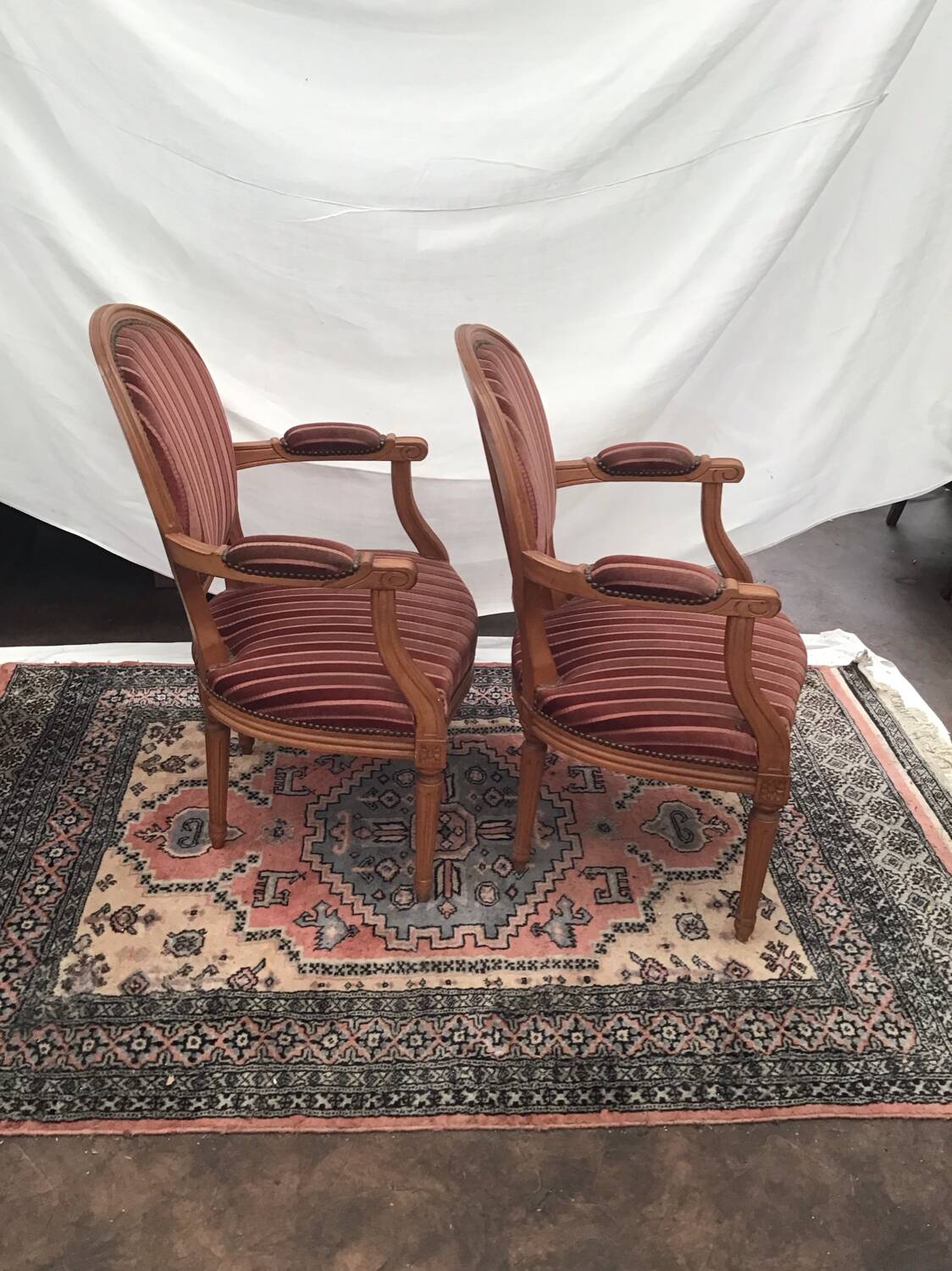 2 Louis XVI style armchairs