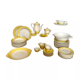 Service de 52 pièces en porcelaine kg luneville, modèle jonquille