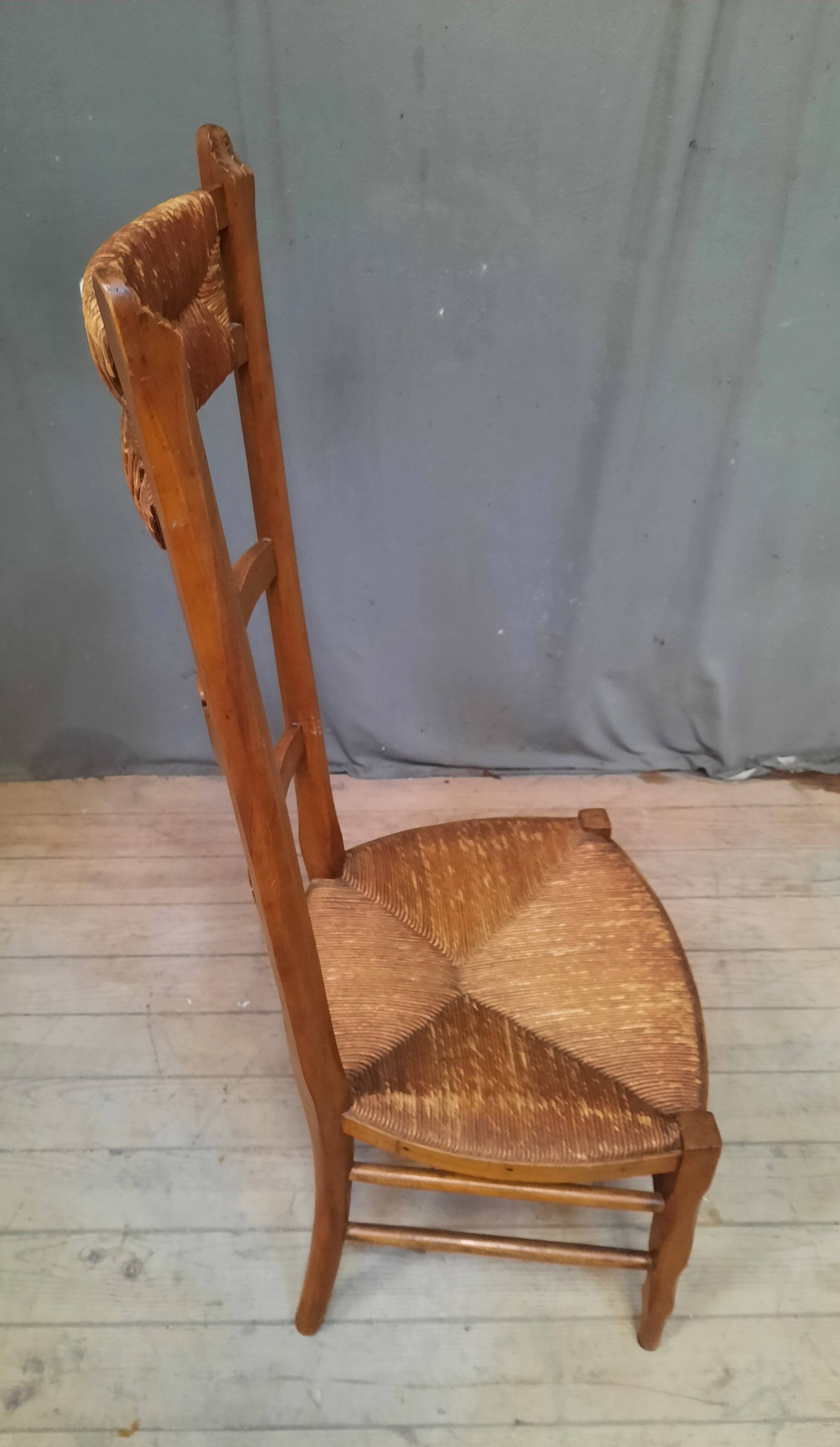 Straw fireside chair