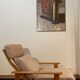 Relax armchair Scandinavian style chaise longue in wood and wool