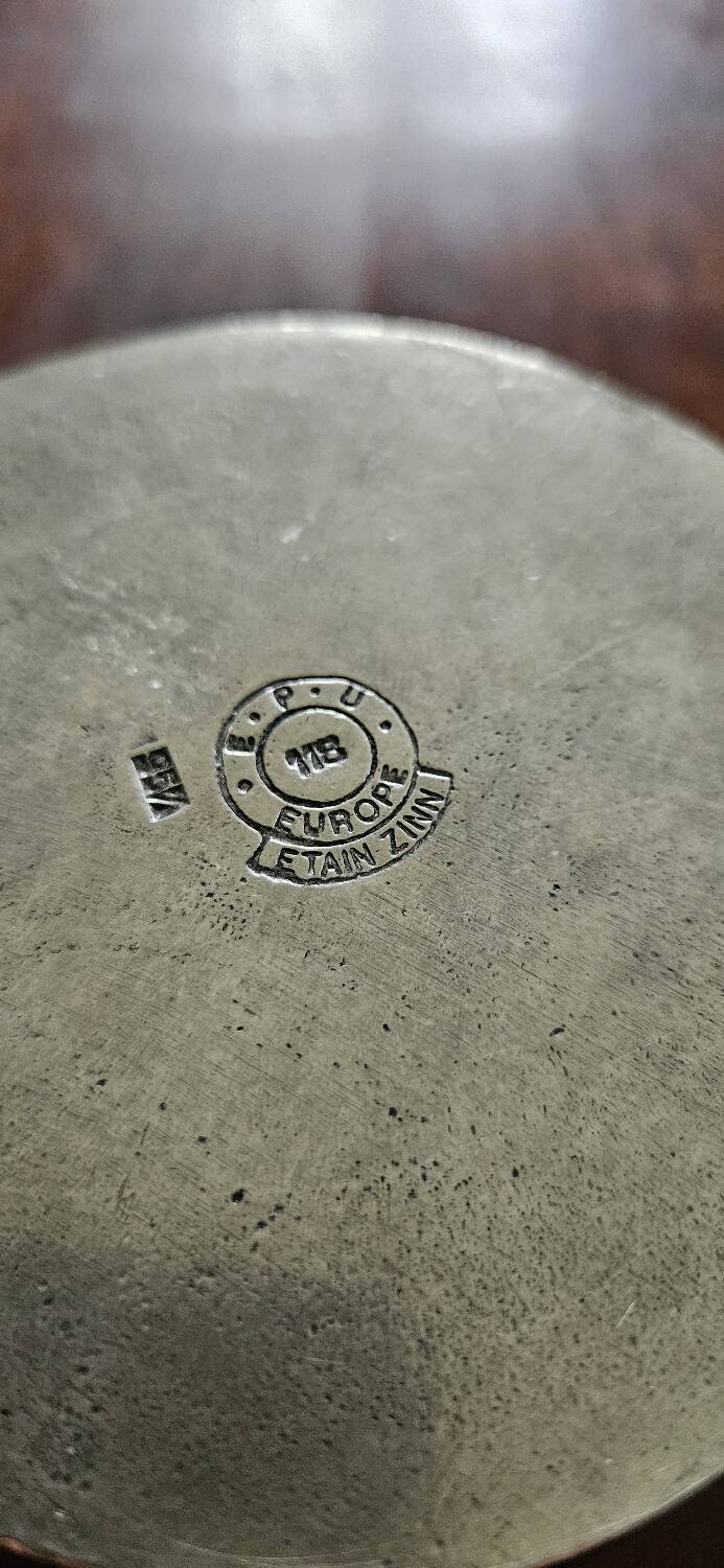 Antique round tin candy box