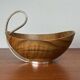 Mid-Century Modern Teak and Silver Plated Metal Bowl from Grasoli, Italy, 1960s
