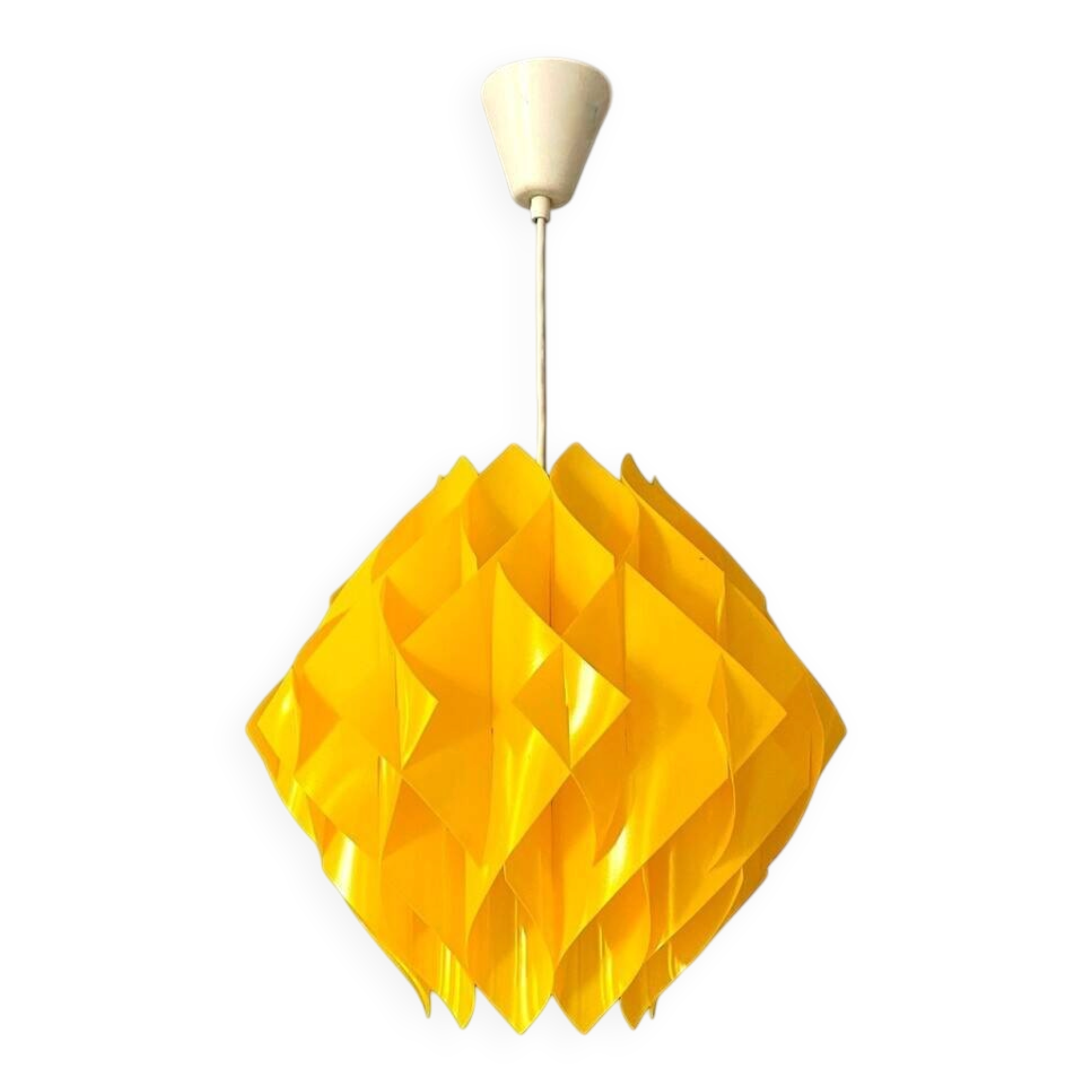 Mid Century Modern yellow hanging lamp