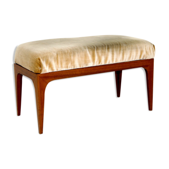 Tabouret "repose-pied" en acajou, Suède, 1950