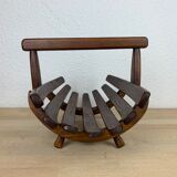 Brutalist wooden Scandinavian fruit basket