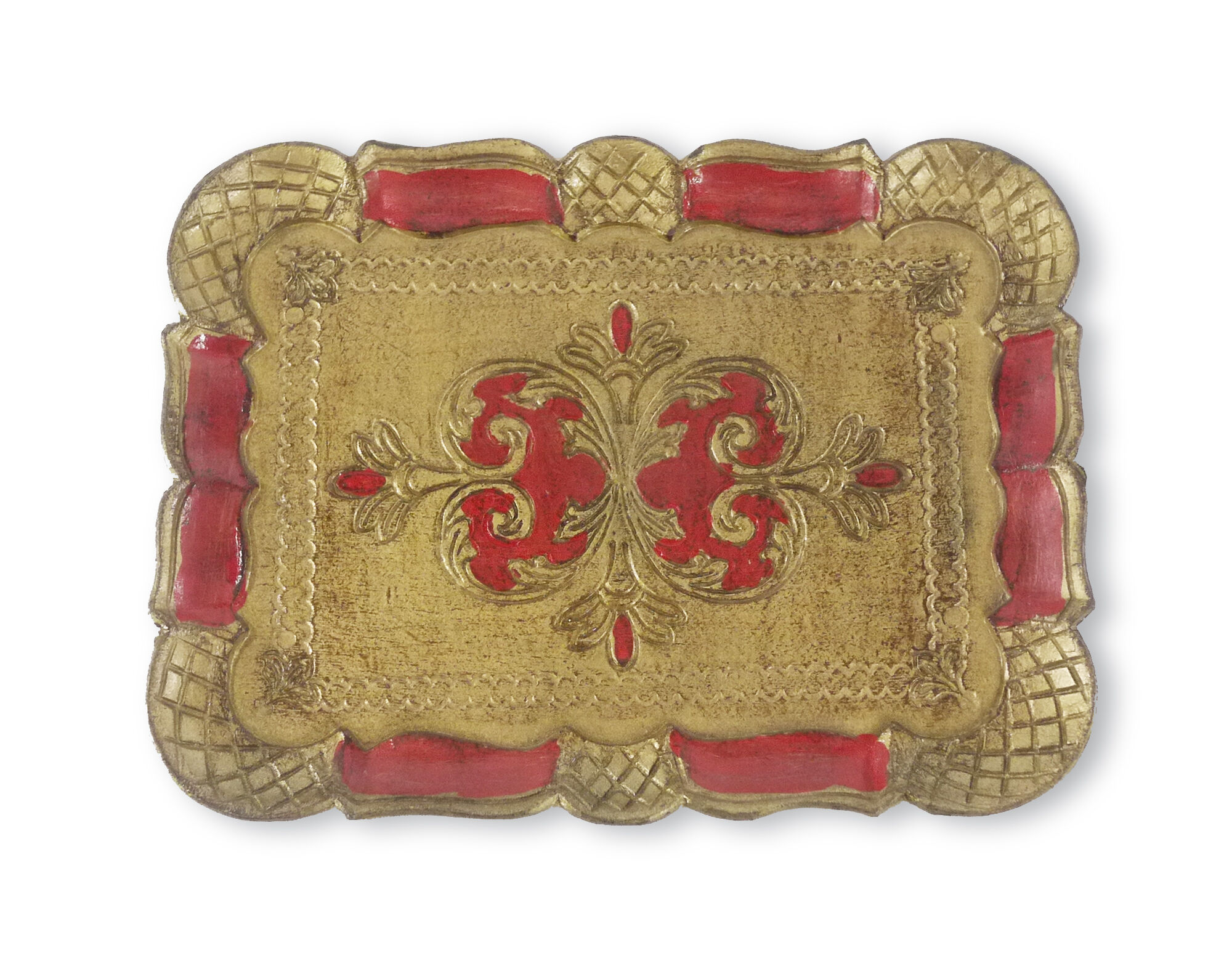 Tray florentine gold and red