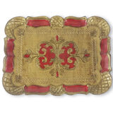 Tray florentine gold and red