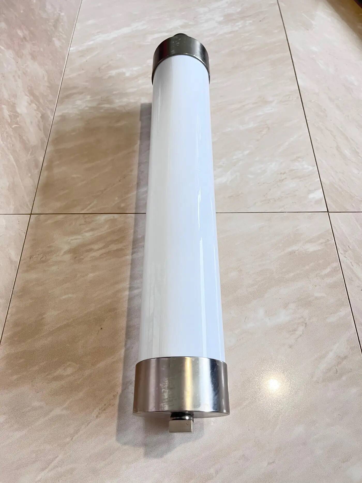 XXL big chrome and milk glass Bauhaus / functionalist wall lamp - 1930s