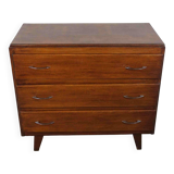 vintage 50s chest of drawers with three drawers and compass feet