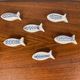 Set of 6 vintage ceramic fish-shaped knife holders