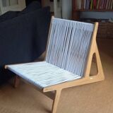 Wooden and rope armchair