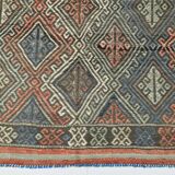 5x8 Kilim Light Blue Geometric Style Kilim Rug, 165x245Cm