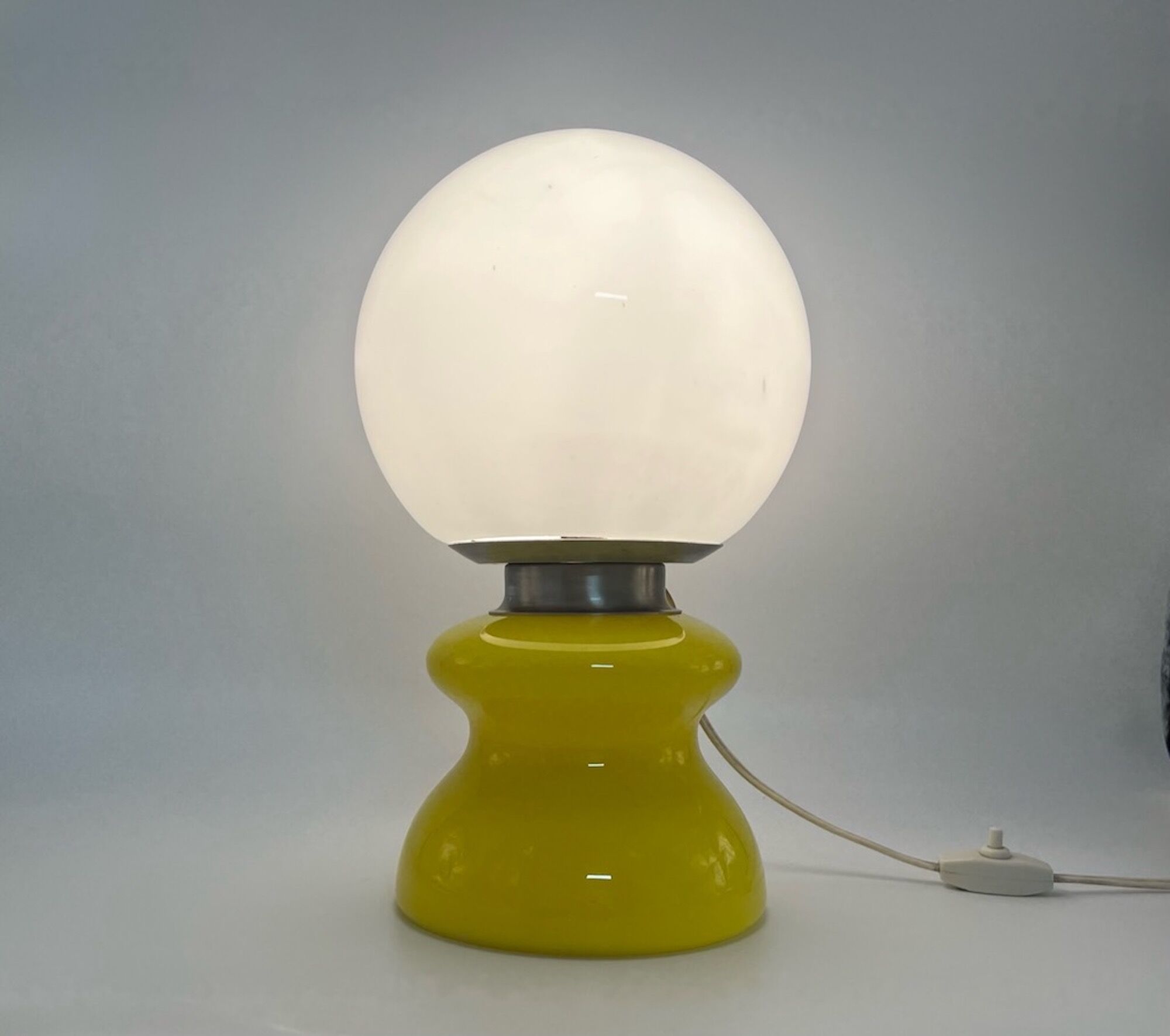 Vintage yellow opaline glass made in italy,60s