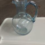 Biot blown glass decanter with ice cube tank