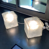 Pair of Ikea ice cube lamps