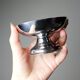 6 vintage bistro-style stainless steel dessert bowls on feet