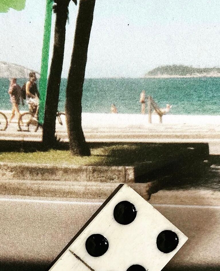 Old wood horn dominoes