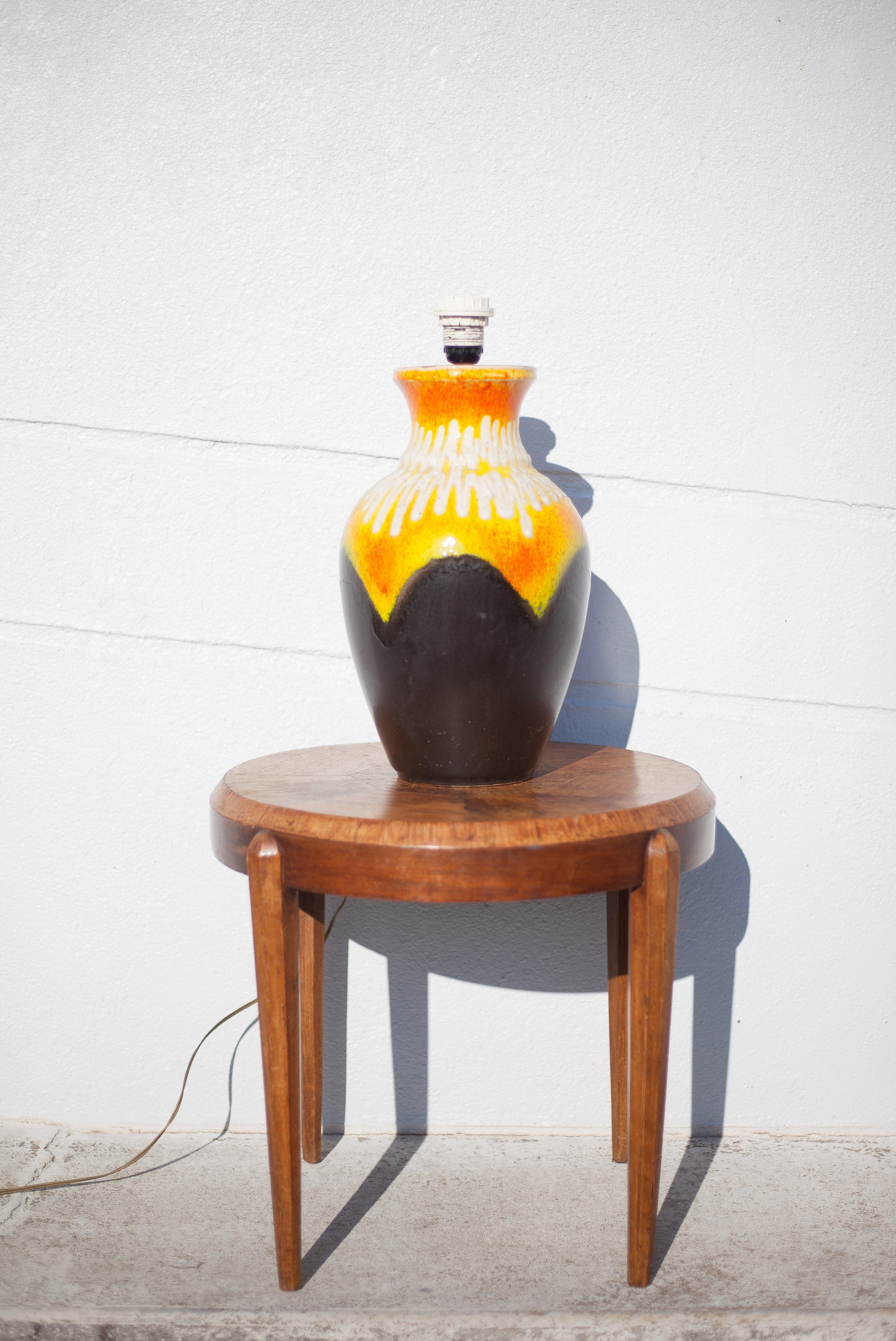 Vintage lamp stand, west Germany bay 6640 ceramic lamp foot, lamp base, pottery
