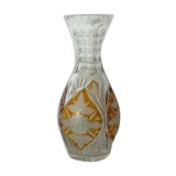 Yellow-cut bohemian crystal vase
