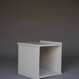 Tabouret cube minimaliste en contreplaqué. Années 1960