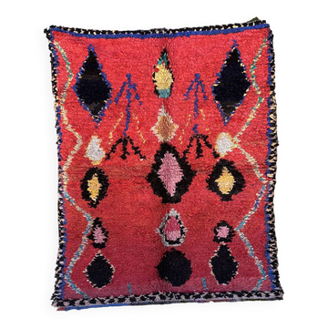 Tapis Marocain rouge - 152 x 193 cm