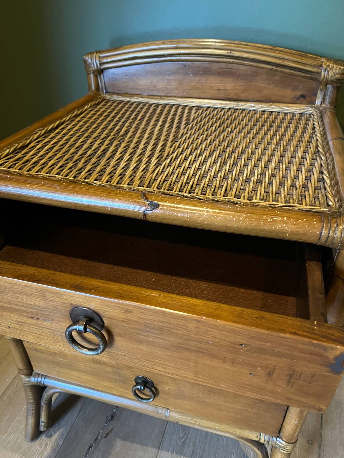 Wicker rattan chest of drawers