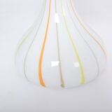 Pair of 1970s tall White Glass Table Lamps model "Candy" by Holmegaard