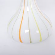 Pair of 1970s tall White Glass Table Lamps model "Candy" by Holmegaard