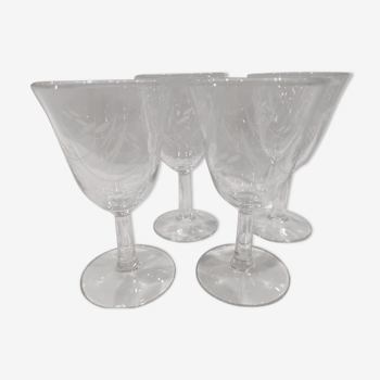 Set de 4 verres a vin ou apéritif sur pied en semi-cristal