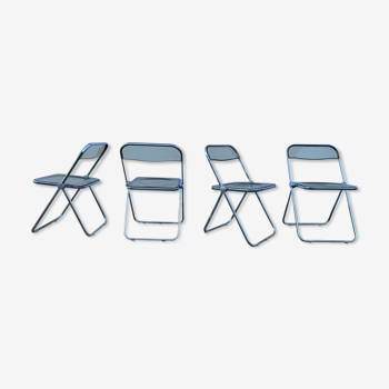 Set of 4 vintage Folding Chairs Plia by Giancarlo Piretti