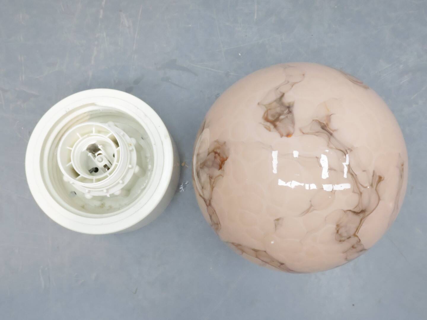 Vintage plafondlamp | Gemarmerd glas |  Groen