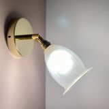 Vintage tulip wall lamp in frosted glass