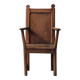 Peasant armchair in solid oak, France, 19th century