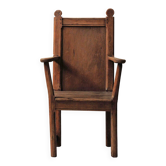 Fauteuil paysan en chêne massif, France, XIXᵉ siècle