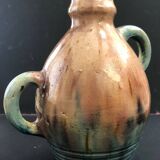 Vase with asymmetrical handles in Flemish stoneware, handcrafted