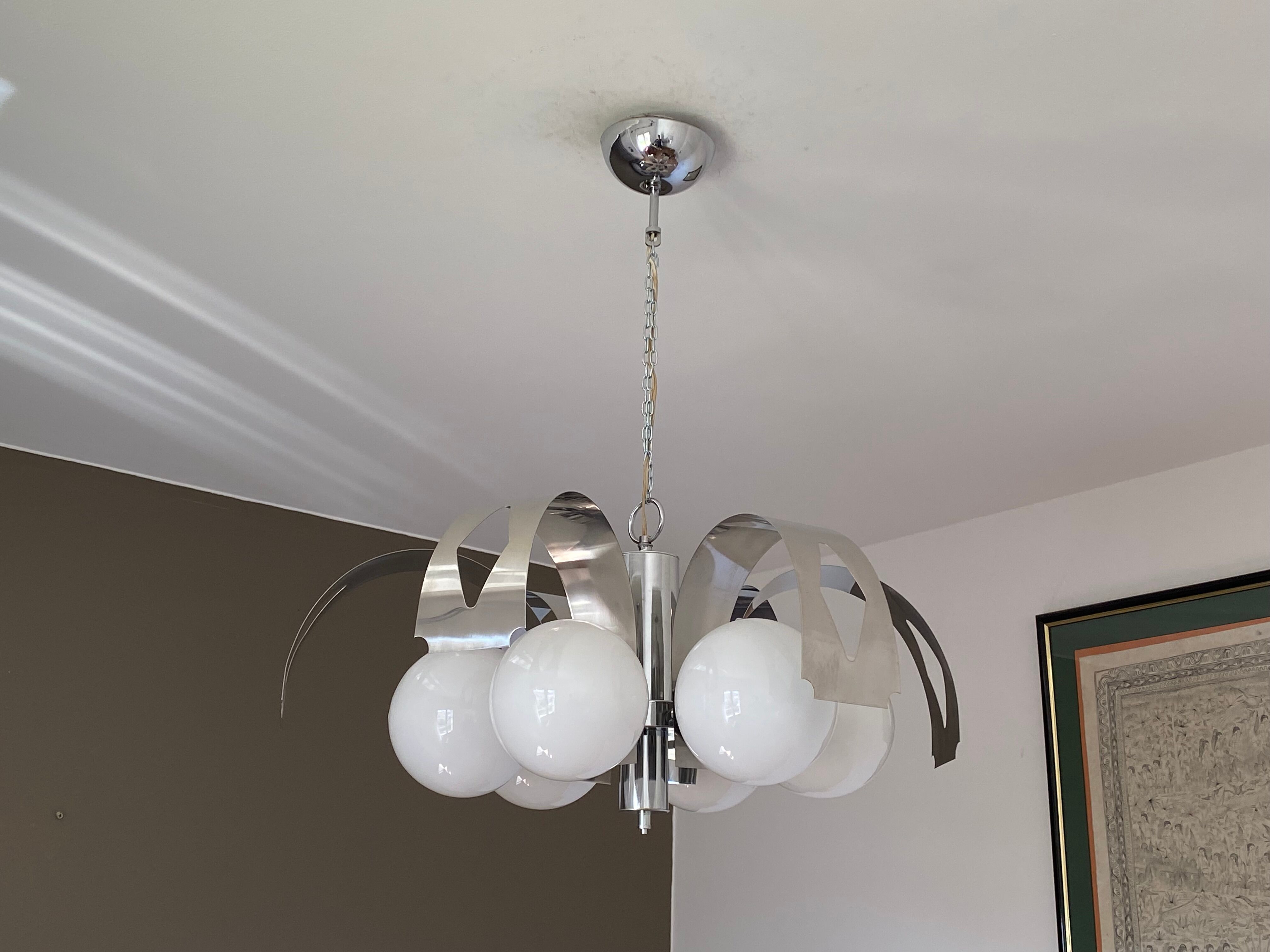 Lustre « spoutnik » 1970, 6 globes space age