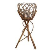 Vintage 70s rattan plant holder