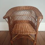 Vintage wicker children's armchair
