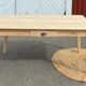 Large renovated table with 2 extensions and 2 drawers in raw solid wood.