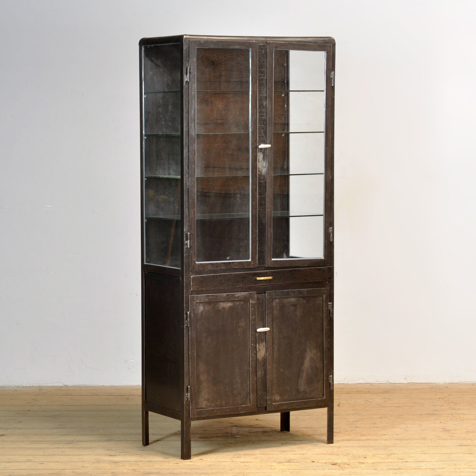 Polished iron medicine cabinet, 1950s